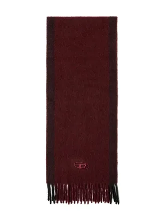 Diesel fringed logo scarf - men - Polyester/Acrylic/Alpaca/Virgin Wool - One Size - Red