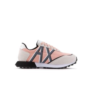 A|X Armani Exchange Womens Trainers in White Black - Black & Silver - Size UK 2