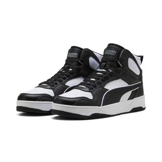 Puma Sneaker PUMA RBD BREAK MID, Damen, Gr. 42,5, schwarz-weiss (puma wei&szlig;, puma schwarz, puma wei&szlig;), Leder, mehrfarbig, Schuhe Sneaker