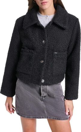 Levi's Cropped Boucl&eacute; Jacket in Black at Nordstrom, Size X-Small