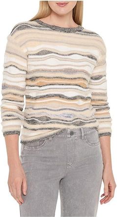 Nic+Zoe Odyssey Mix Sweater Womens Clothing Neutral : 2XL, Acrylic/Cotton/Nylon