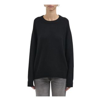 Soft Goat Boyfriend Crewneck - - Knitwear - Donna - Nero - S