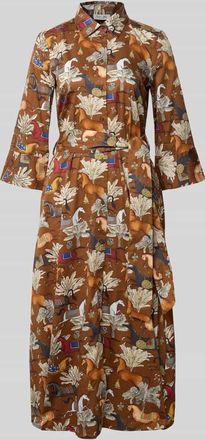 Christian Berg Hemdblusenkleid mit Bindeg&uuml;rtel in Cognac, Gr&ouml;&szlig;e 46