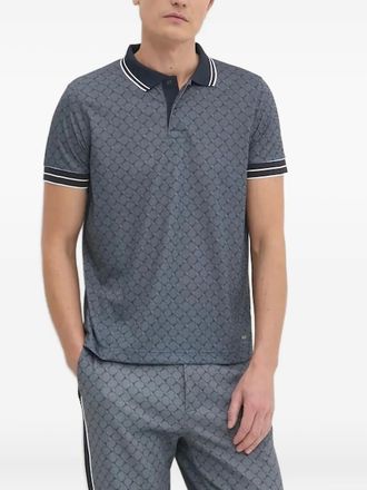 Joop Talon Cornflower patterned tipped polo shirt - Blue