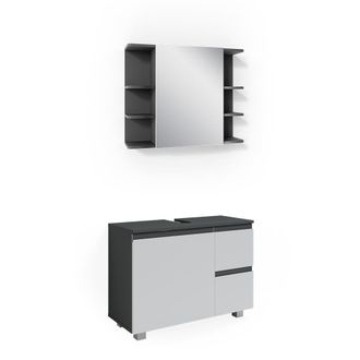 Vicco Conjunto De Muebles De Ba&ntilde;o J-shape, Antracita, 2 Partes
