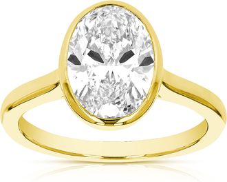 Vir Jewels 1 cttw Oval Lab Grown Diamond Engagement Solitaire Ring in 14K Yellow Gold For Women