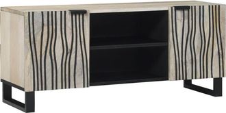 vidaXL Vidaxl - Gabinete de tv Blanco 160 x 30 x 30.5 cm madera maciza de mango