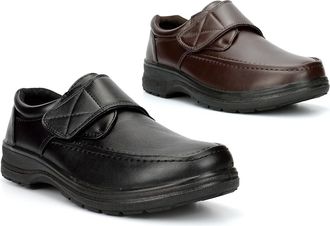 Generic Mens Touch Fastening Shoes Mens Touch Fasten Shoes Size 12 Lightweight Shoe Size 9 Casual Shoe Sizes 6-12 Black/Brown 10 UK