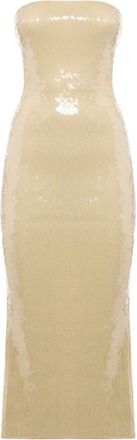 Os&eacute;ree Abito midi Marylin senza spalline con paillettes - Toni neutri