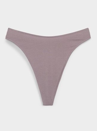 Miiyu Womens Solid high-cut essential thong Organic cotton