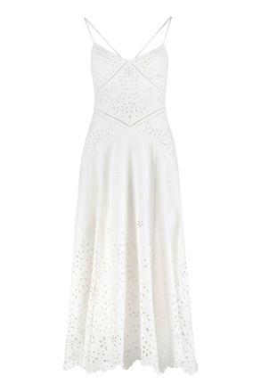 Self Portrait Sweetheart Neck Sleeveless Midi Dress