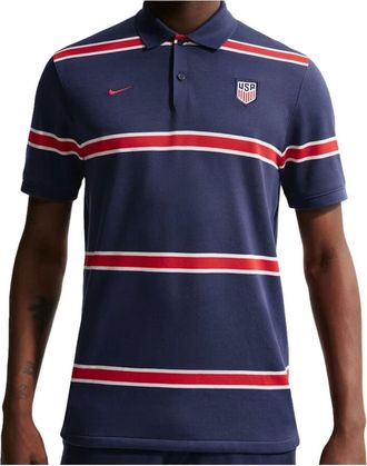 Nike USMNT 2026 Polo Shirt Midnight Navy Sail University Red IB6216-410
