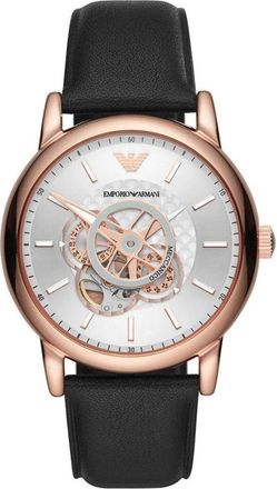 Emporio Armani Accessoires, Heren, Roze, ONE Size, Leer, Luigi Automatisch Horloge