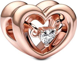 Pandora Moments 14K Rose Gold Plated Cz Charm