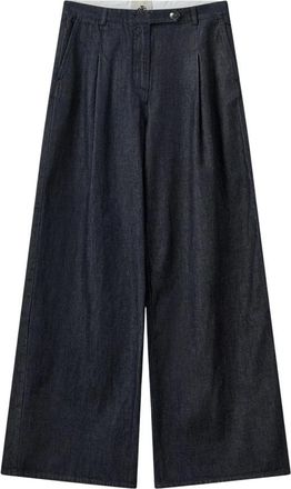 The Garment Wijde Eclipse Broek - Dames - Wijde Broeken - Blauw - XS - Katoen - Broeken