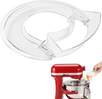 OEM Protector Batidoras Kitchenaid Elevador Bol 5,5 7 25,4 Cm (10 Antisalpicaduras Boles Acero Inoxidable, Vidrio Cer&aacute;mica, Transparente, 10 Pulgadas