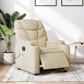 vidaXL Vidaxl - Sill&oacute;n Reclinable De Masaje El&eacute;ctrico Tela Color Crema