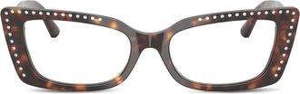 Jimmy Choo Eyewear JC3018B crystal-embellished cat-eye glasses - Brown