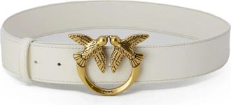 Pinko Love Birds Leren Riem - Dames - Riemen - Wit - ONE Size - Leer - Accessoires
