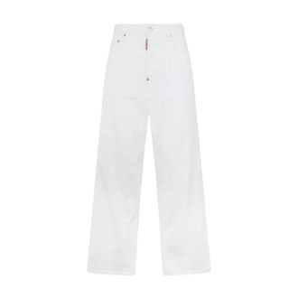 Dsquared2 Wide Trousers, male, White, Size: M Wide Trousers
