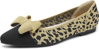 Generic Womens Latin Dance Shoes Womens Flats Shoes Pointed Slip On for Women Comfortable Elegant Dressy Toe Bow Knit Ballet Flat, 5 UK Blue Comfortable Pract