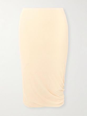 Jil Sander Gonna Midi In Crêpe Di Cotone - Neutri