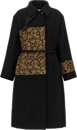 Dries Van Noten Regenjas - Dames - Jas met riem - Zwart - XS - Wol - Jassen