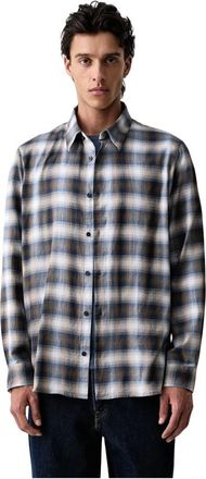 A|X Armani Exchange Gekreepte Katoenen Shirt - Heren - Overhemden - Veelkleurig - Maat: S Katoen