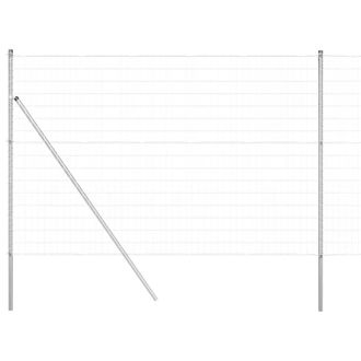 Berkfield Home Euro Fence with 7 Posts 1.5x10 m Galvanised Steel in Silver