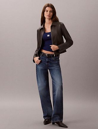 Calvin Klein Top De Manga Larga De Canal&eacute; De Algod&oacute;n