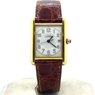Cartier Pre-owned Cartier Tank Vermeil Quartz Silver Dial Ladies Watch W1013954