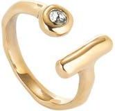 UNOde50 Open 18K Gold-Plated Ring With White Topaz in Metallic Gold at Nordstrom, Size 6