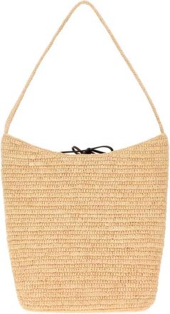 The Row Alma Schoudertas Raffia - Dames - Schoudertassen - Beige - ONE Size - Leer - Tassen