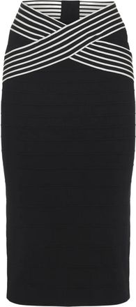 Elisabetta Franchi Gonna midi a righe - Nero