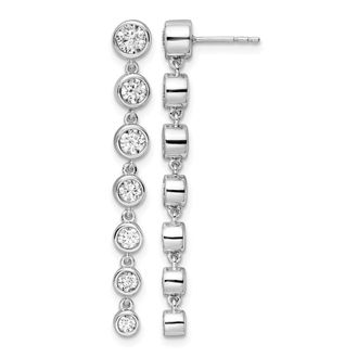 Diamond2Deal 14K White Gold 1 1/2 ct Lab Grown Diamond Graduated Dangle Earring