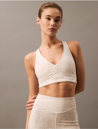 Calvin Klein Calvin Klein Womens Soft Stretch Sport Medium Support Sports Bra - White - XS