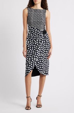 La Petite Robe Di Chiara Boni Gekan Polka Dot Sheath Dress in Bette Small Black at Nordstrom, Size 16 Us