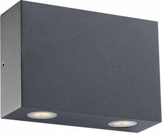 Globo Lighting Applique da esterno Faretto da parete a led Lampada da facciata Lampada da giardino Lampada da esterno a led grigia, luminosa verso lalto e verso il