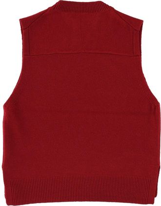 Maison Kitsun&eacute; Bordeaux Ribbed Crew Neck Vest