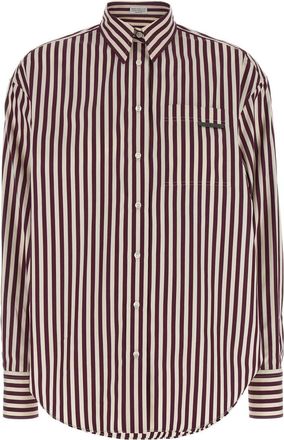Brunello Cucinelli Maroon Shiny Detail shirt