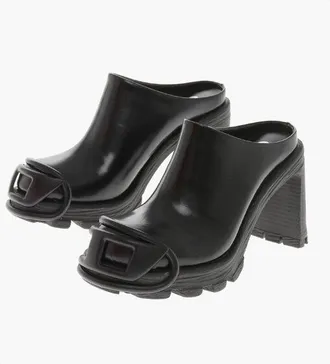 Diesel Mules D-HAMMER ML D W DRESSY Leather With 10cm Maxi Embossed size 37