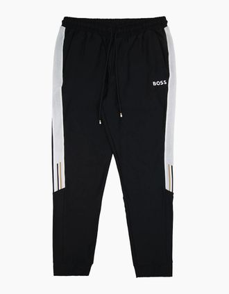 HUGO BOSS Mens Hugo Boss Boss X Matteo Berrettini Tracksuit Bottoms With Contrast Tape And Branding Black 001 - Size: 44/Regular
