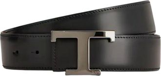 Tod's Tods, Belts, male, Black, Size: 90 CM Timeless T Reversible Leather Belt