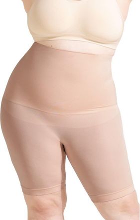 Shapermint High Waist Shaper Shorts in Oatmeal at Nordstrom, Size 3X-Large