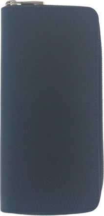 Louis Vuitton Navy Leather Long Wallet (Bi-Fold) (Pre-Owned)