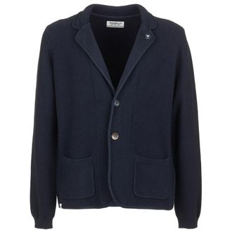 Fred Mello Elegant Dark Blue Cotton Sports Mens Jacket