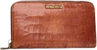 Miu Miu Pre-owned Leather Wallet - Dames - Vintage Accessoires - Bruin - ONE Size - Leer - Vintage