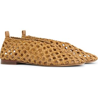 Mansur Gavriel Woven Ballerina Flat in Natural at Nordstrom, Size 10.5Us
