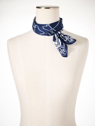 Talbots Simple Rope Square Scarf - Ink - 001 Talbots