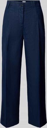 Brax Brax Straight Leg Leinenhose mit verk&uuml;rztem Schnitt in Marine, Gr&ouml;&szlig;e 34